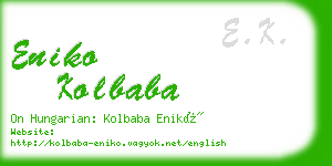 eniko kolbaba business card